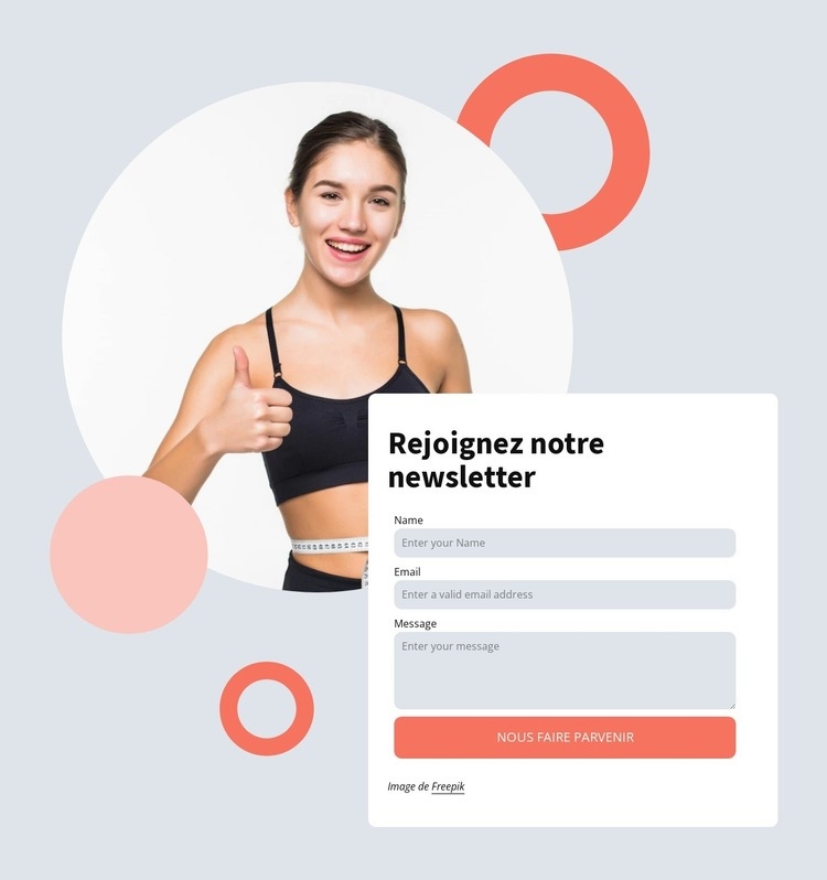 Inscrivez-vous à la newsletter de notre club de sport Créateur de site Web HTML