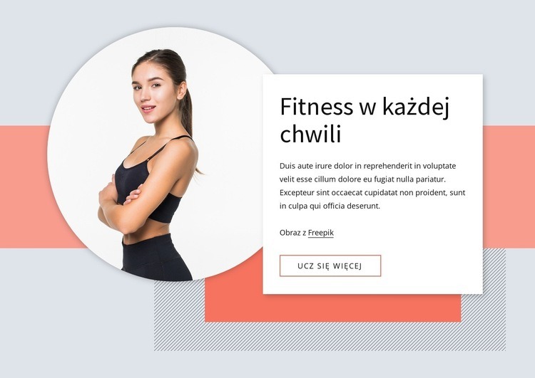 Wyzwania fitness Makieta strony internetowej