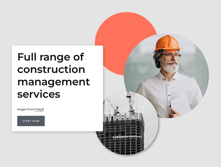 Construction management services Homepage Design