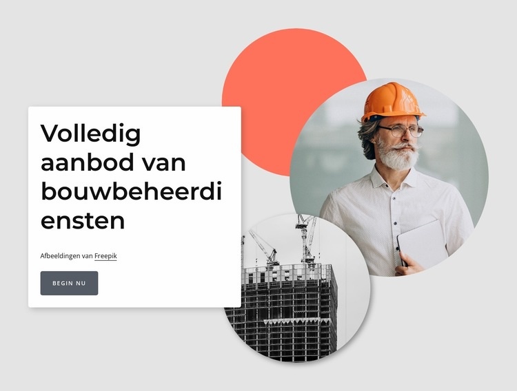 Diensten voor bouwbeheer Website Builder-sjablonen