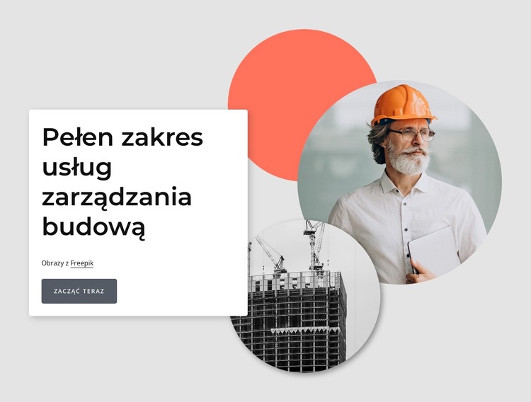 Usługi zarządzania budową Szablon witryny sieci Web