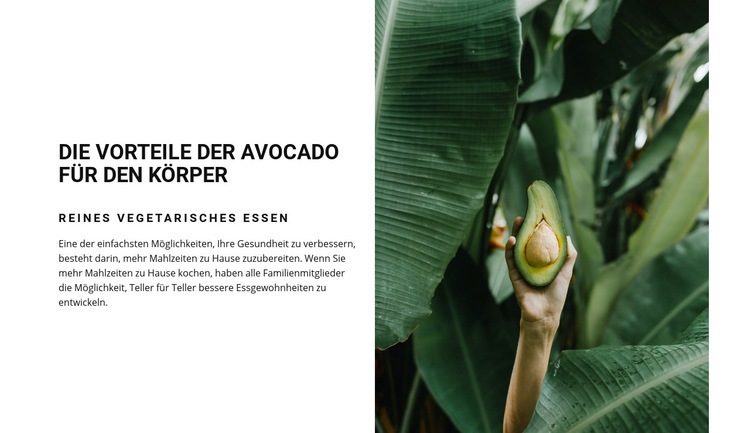 The benefits of avocado Website-Vorlage