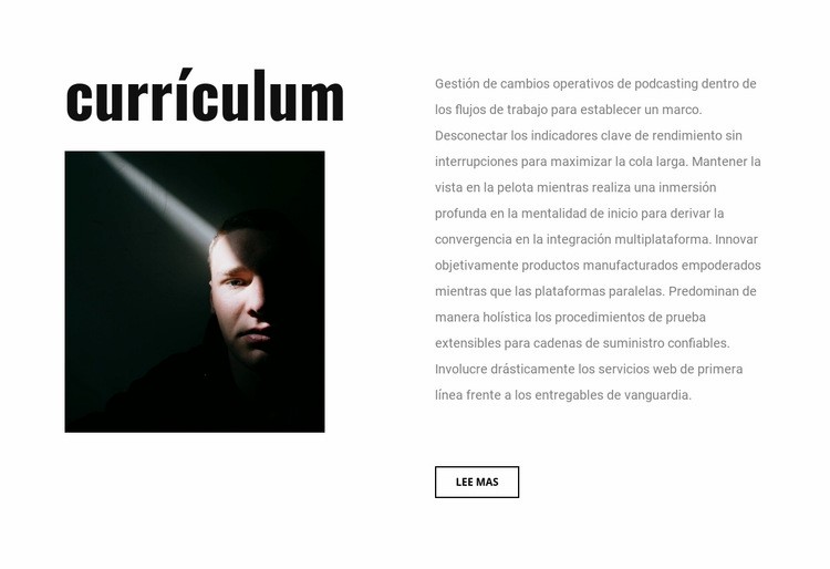 Graphic designer resume Maqueta de sitio web