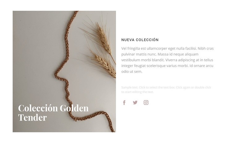 New golden collection Maqueta de sitio web