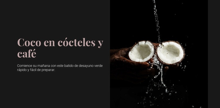 Coconut in cocktails Plantilla de una página