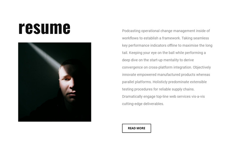 Graphic designer resume Homepage Design
