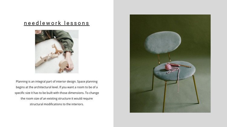 Needlework lessons Homepage Design