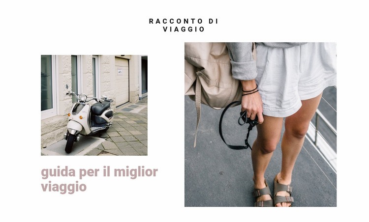 Traveling the streets of italy Mockup del sito web