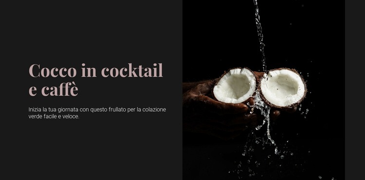 Coconut in cocktails Mockup del sito web