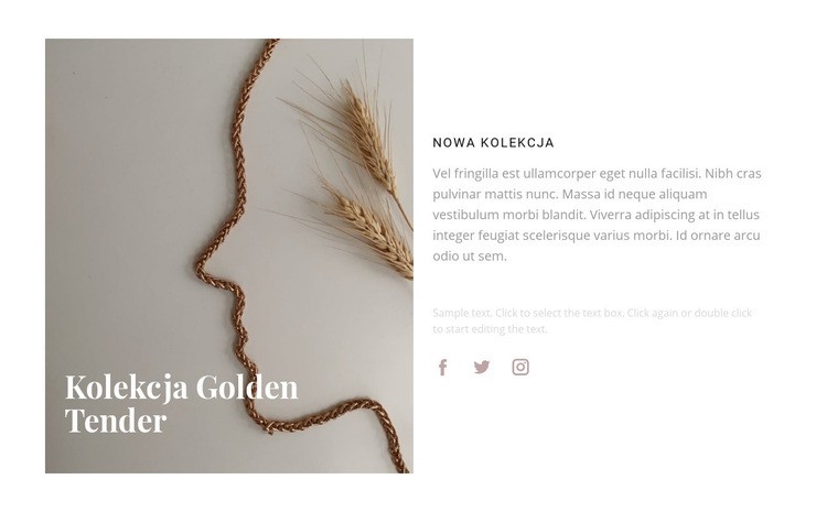 New golden collection Projekt strony internetowej