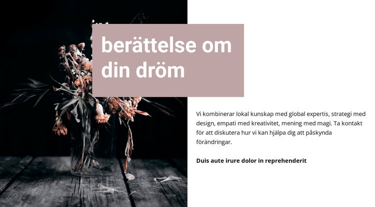 Berättelse om din dröm Hemsidedesign