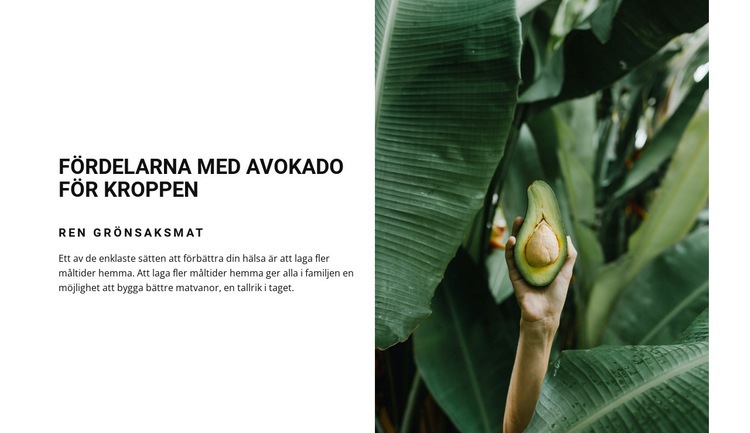 Fördelarna med avokado Webbplats mall