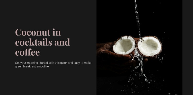 Coconut in cocktails Web Page Design