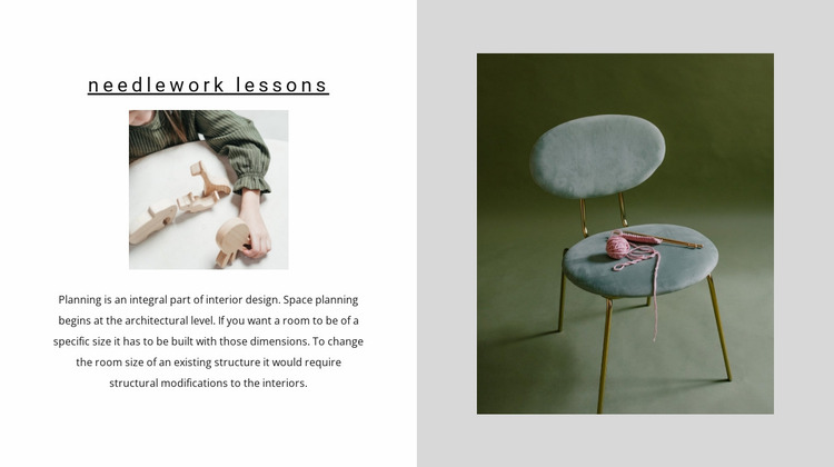Needlework lessons Website Mockup