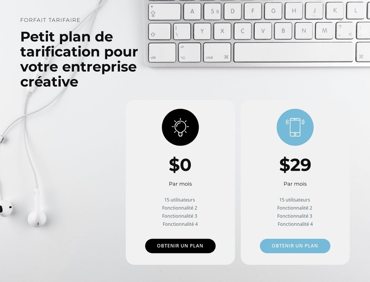 Le prix de notre produit Modèle HTML5