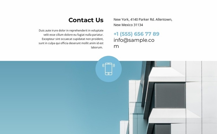 Get contacts for communication Homepage Design
