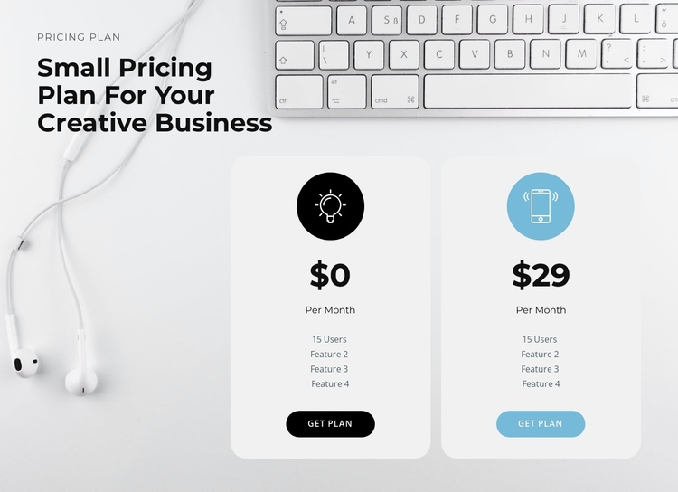 The price of our product One Page Template