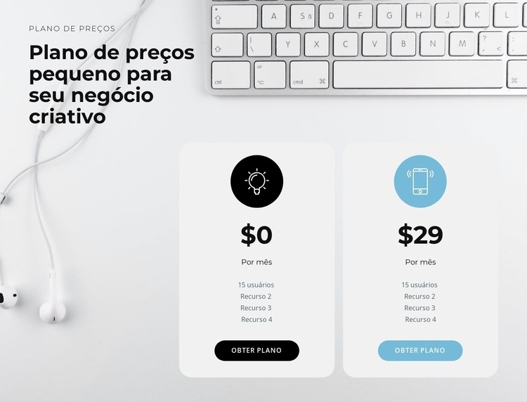 O preço do nosso produto Landing Page