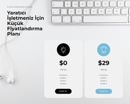 Ürünümüzün Fiyatı - HTML Sayfası Şablonu