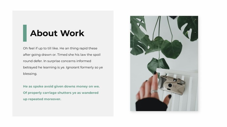 About creativity in the studio Website Mockup