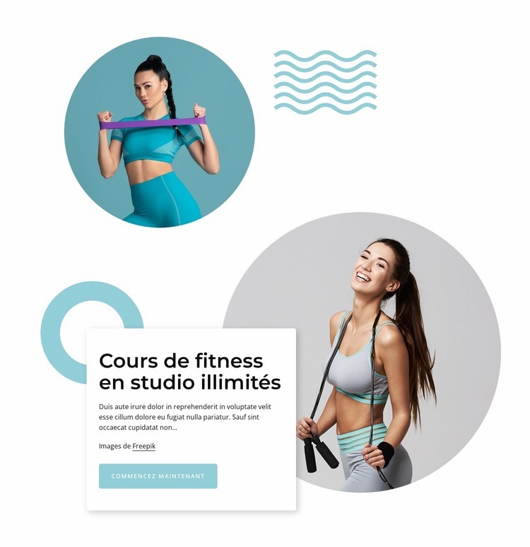 Cours de fitness illimités en studio Conception de site Web