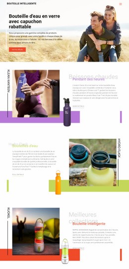 Bouteilles D'Eau - Modèle De Fonctionnalité D'Une Page