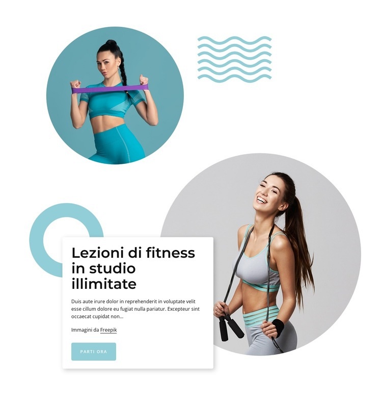 Lezioni di fitness in studio illimitate Modelli di Website Builder