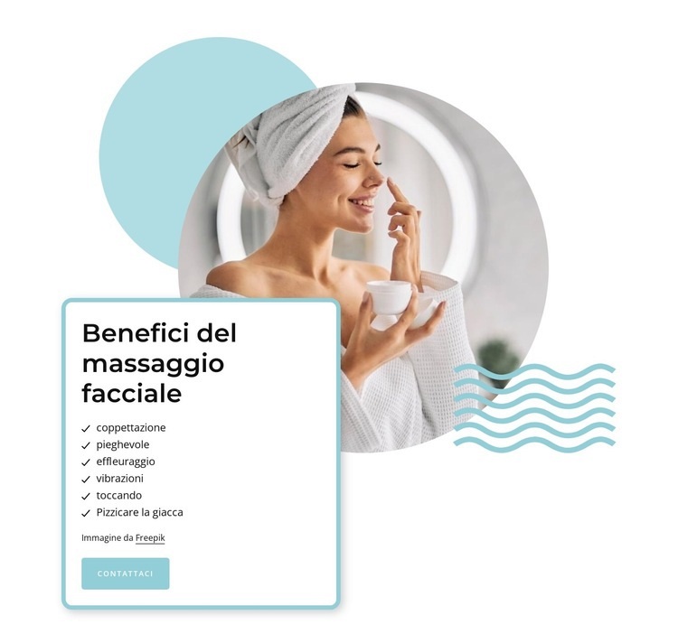 Benefici del massaggio facciale Mockup del sito web