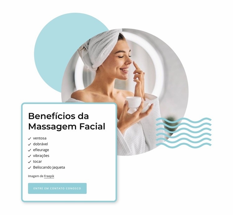 Benefícios da massagem facial Design do site
