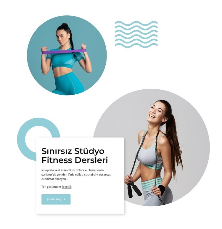 Sınırsız stüdyo fitness dersleri Html Web Sitesi Oluşturucu