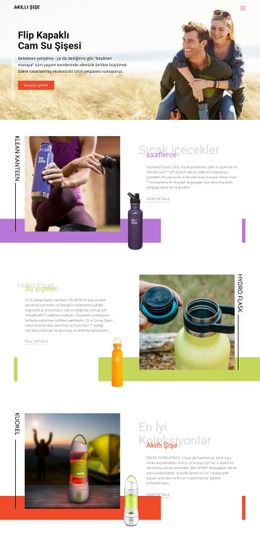 Su Şişeleri - Işlevsellik Tek Sayfalık Şablon