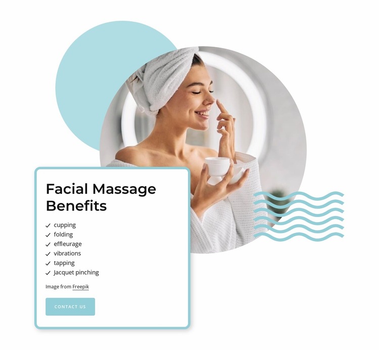 Facial massage benefits Website Mockup