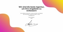 Zitat Und Unterschrift - Moderne Landingpage