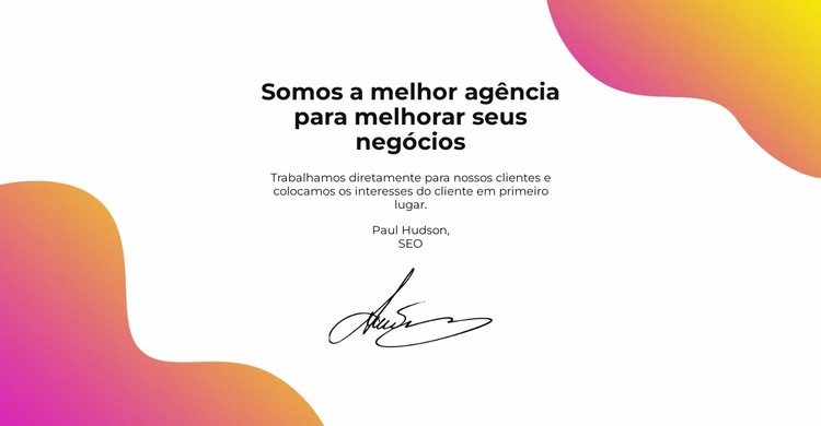 Citação e assinatura Landing Page