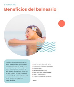 Beneficios Del Balneario - Plantilla De Una Página