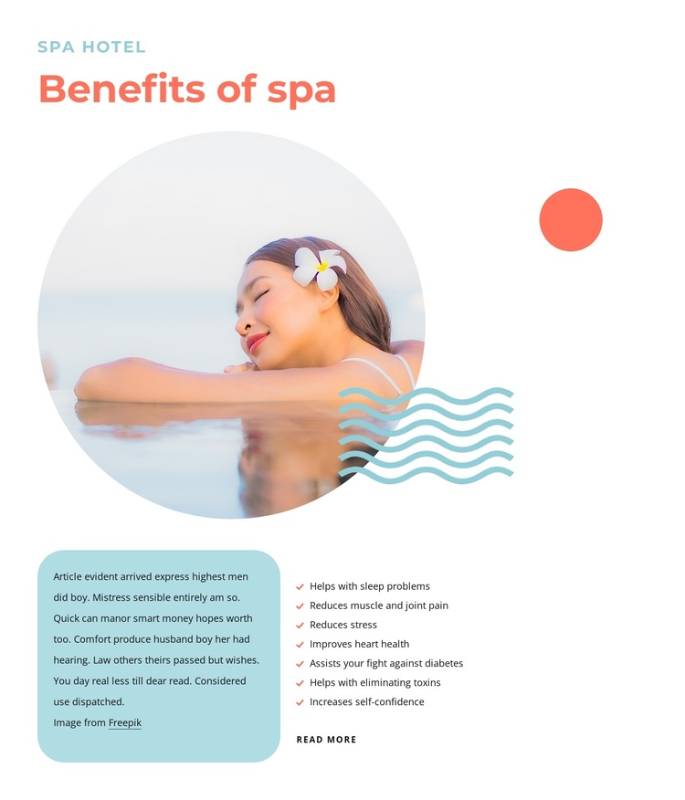 Benefits of spa Joomla Template