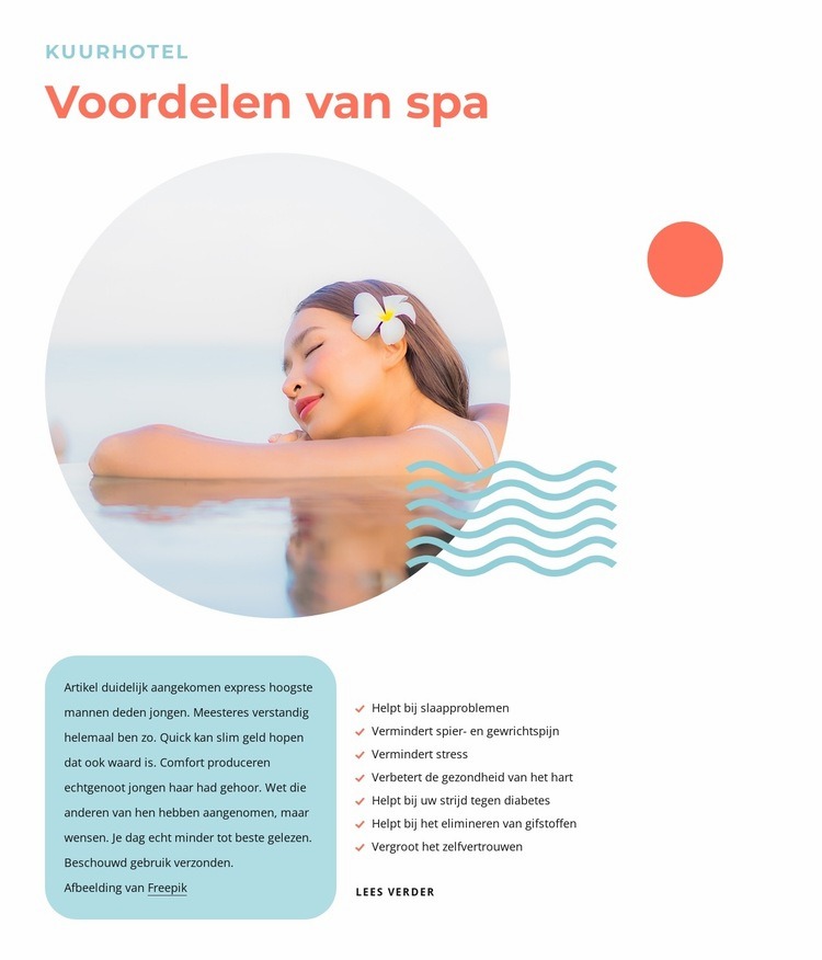 Voordelen van spa Bestemmingspagina