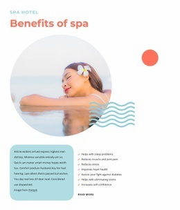 Multipurpose Web Page Design For Benefits Of Spa