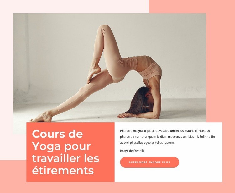 Des cours de yoga pour travailler les étirements Conception de site Web