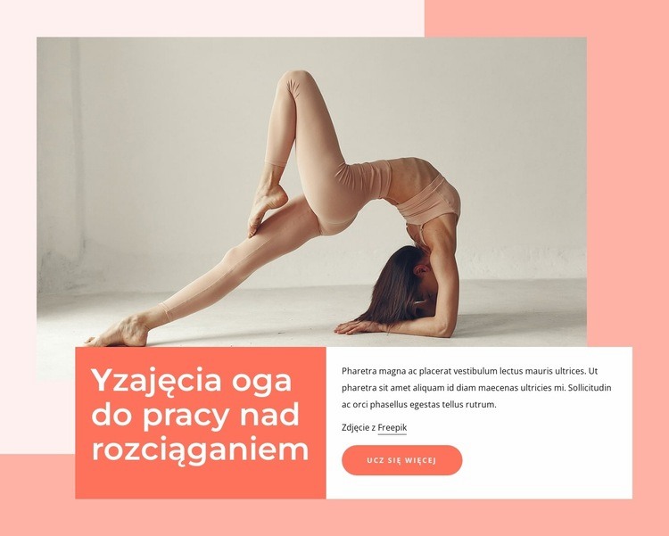 Zajęcia jogi do pracy nad rozciąganiem Projekt strony internetowej