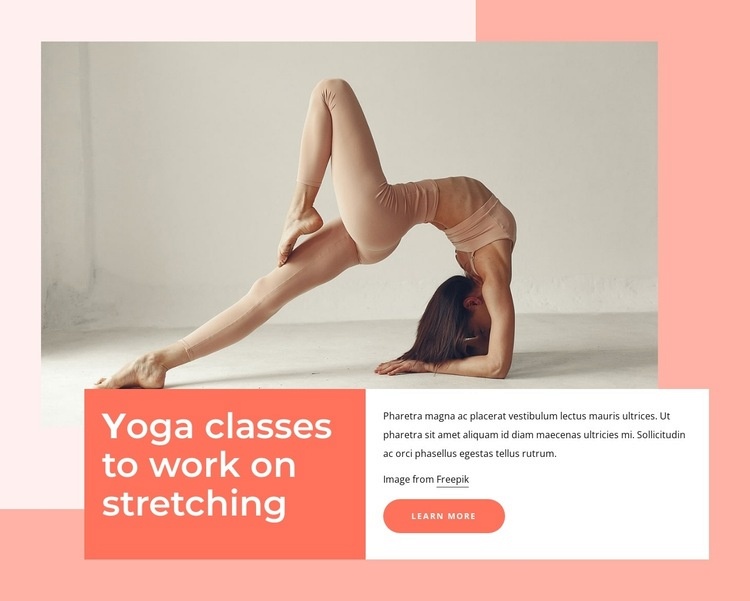 Yogaklasser för att arbeta med stretching Html webbplatsbyggare