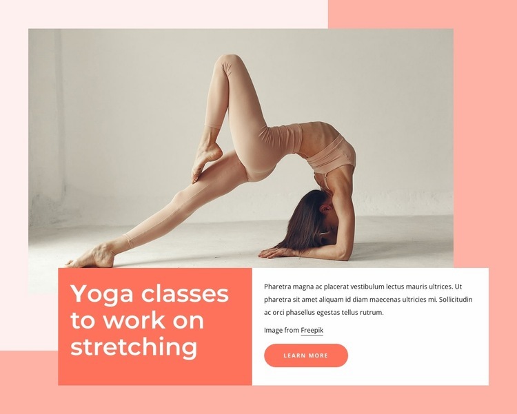 Yoga classes to work on stretching Web Page Design