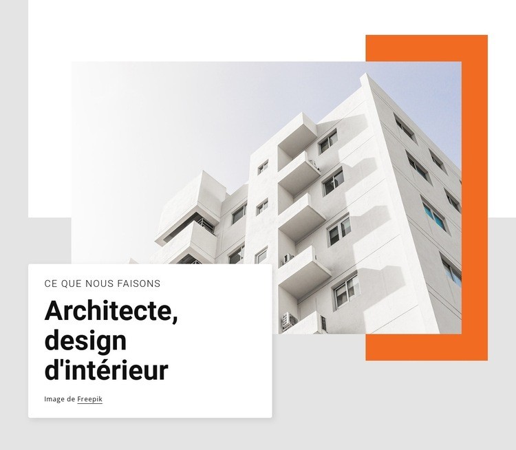 Architectural and interior design Maquette de site Web