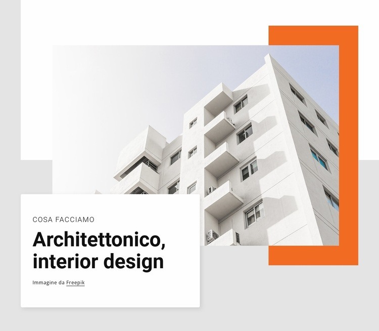 Architectural and interior design Mockup del sito web
