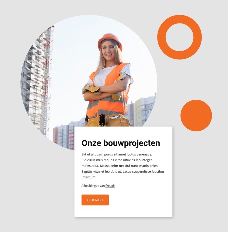 Our building projects Website Builder-sjablonen