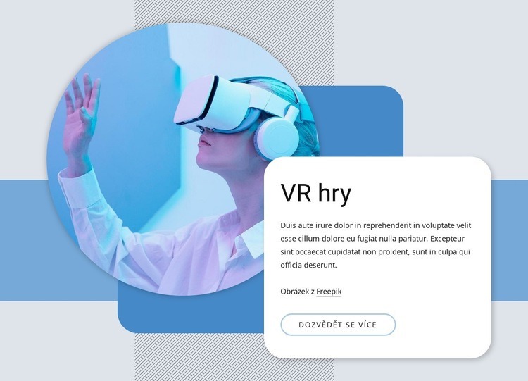 VR hry a další Webový design