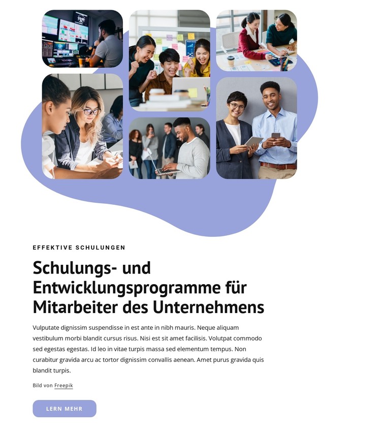 Mitarbeiterschulung im Unternehmen CSS-Vorlage