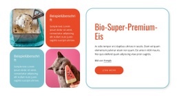 Homepage-Abschnitte Für Bio-Eis