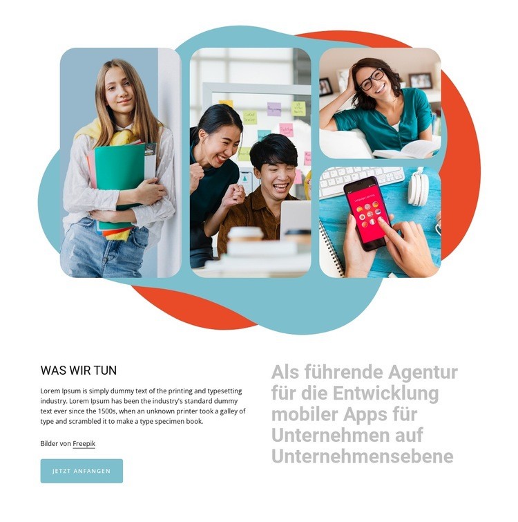 App-Entwicklungsagentur Website Builder-Vorlagen