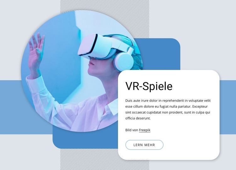 VR-Spiele und andere Website design